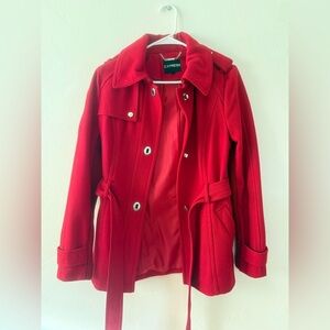 Express Women's Red Pea Coat
